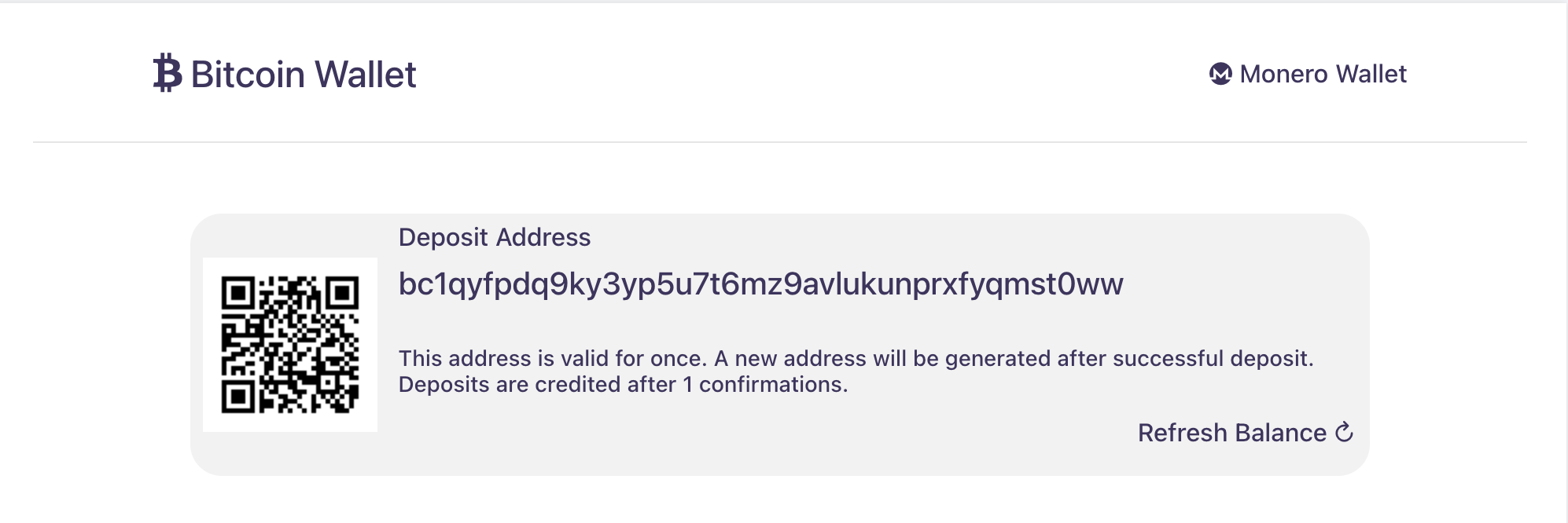 deposit bitcoin